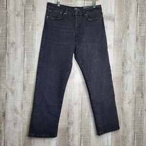 Rickis Sloane High Rise Straight Ankle Black Jeans. Size 10. Button Fly.